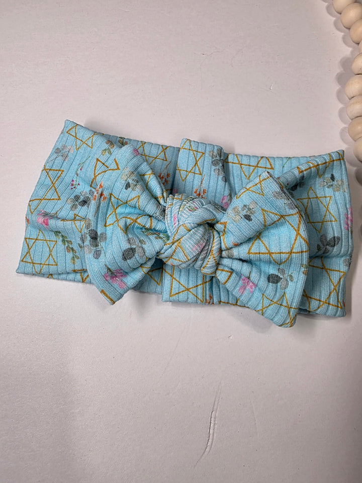 Star of David Big Bow Headwrap