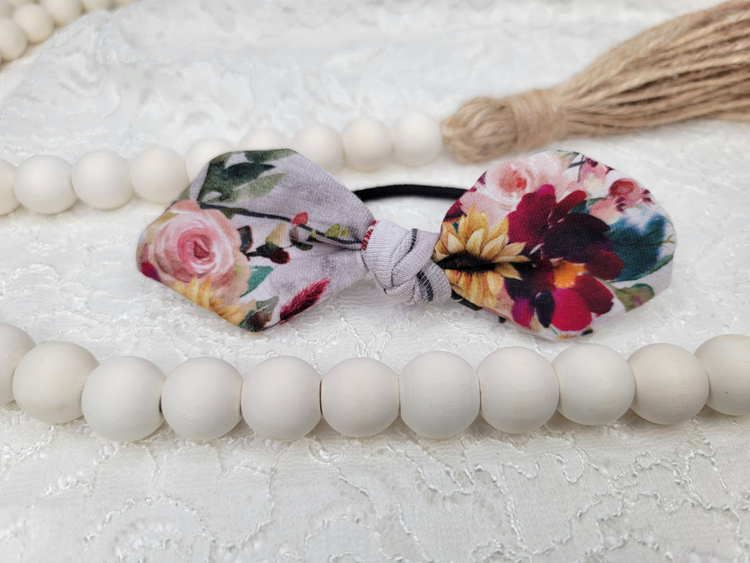 Woodland Floral Pony Bow