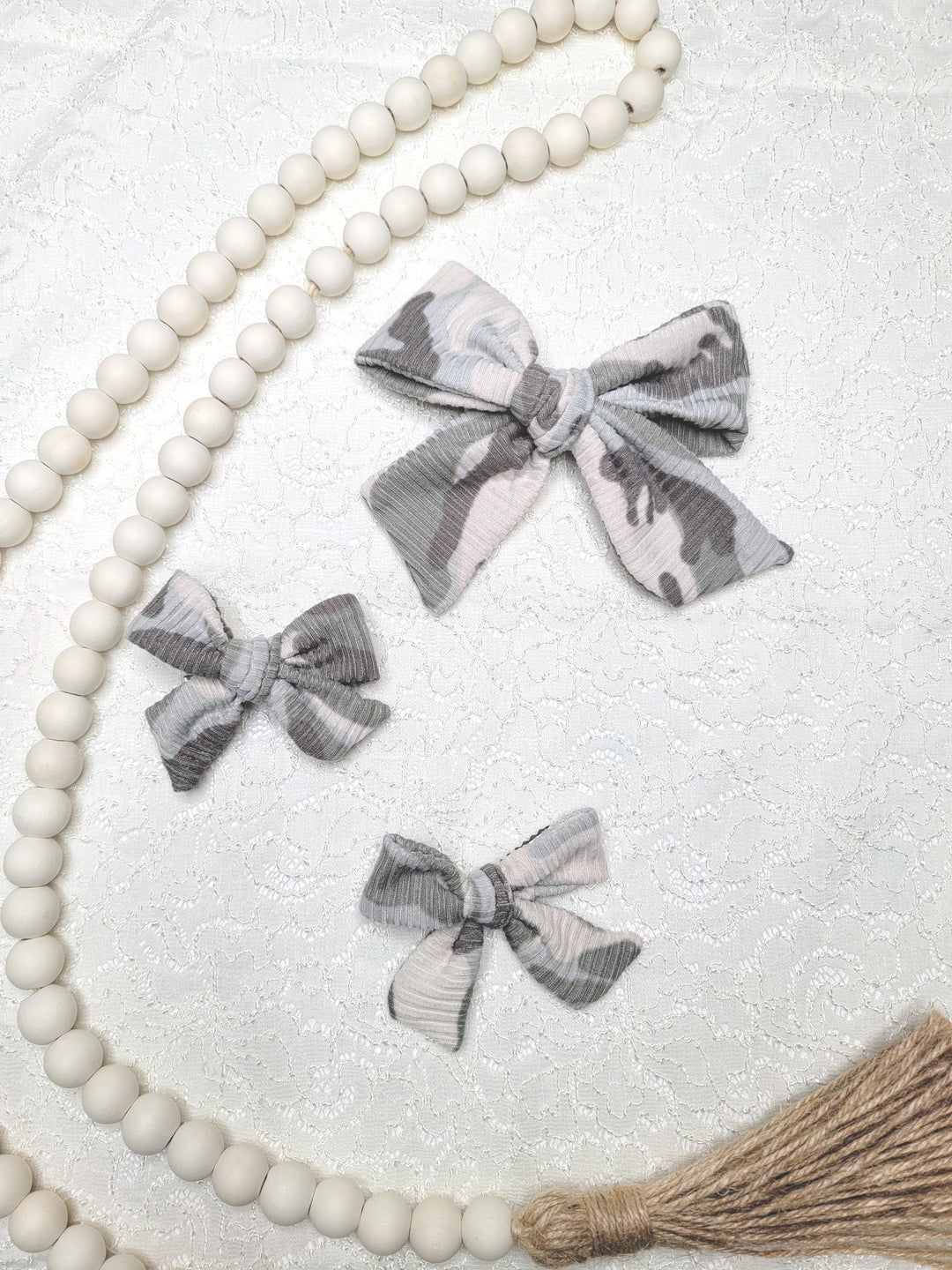 Muted Camo Dainty Bow (on clips)