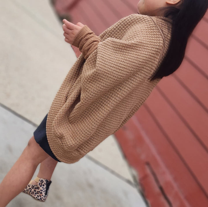 Taupe Plaid Slouchy Cardi