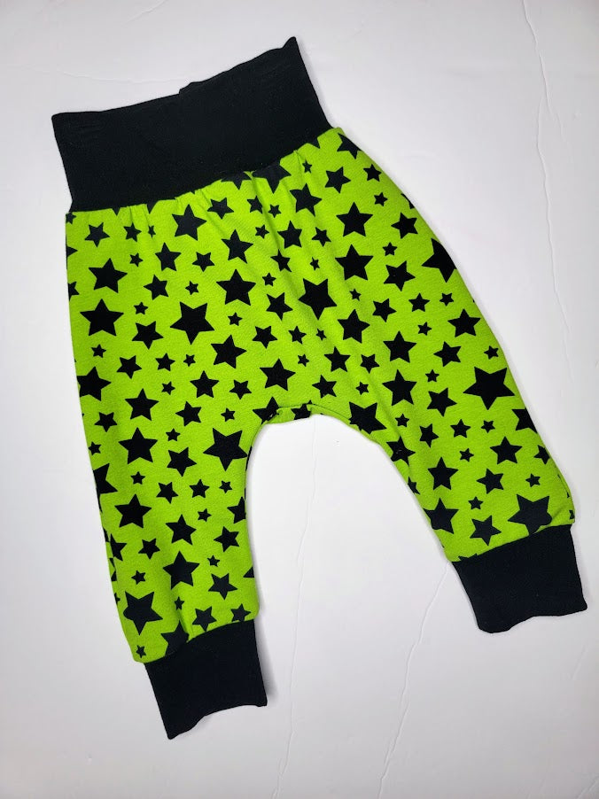 Stars on Green Harem Pants - 3/6 Months