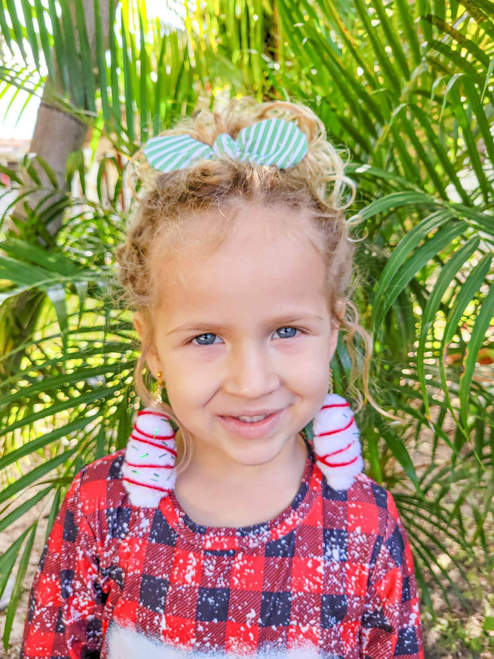 Pink Christmas Pony Bow